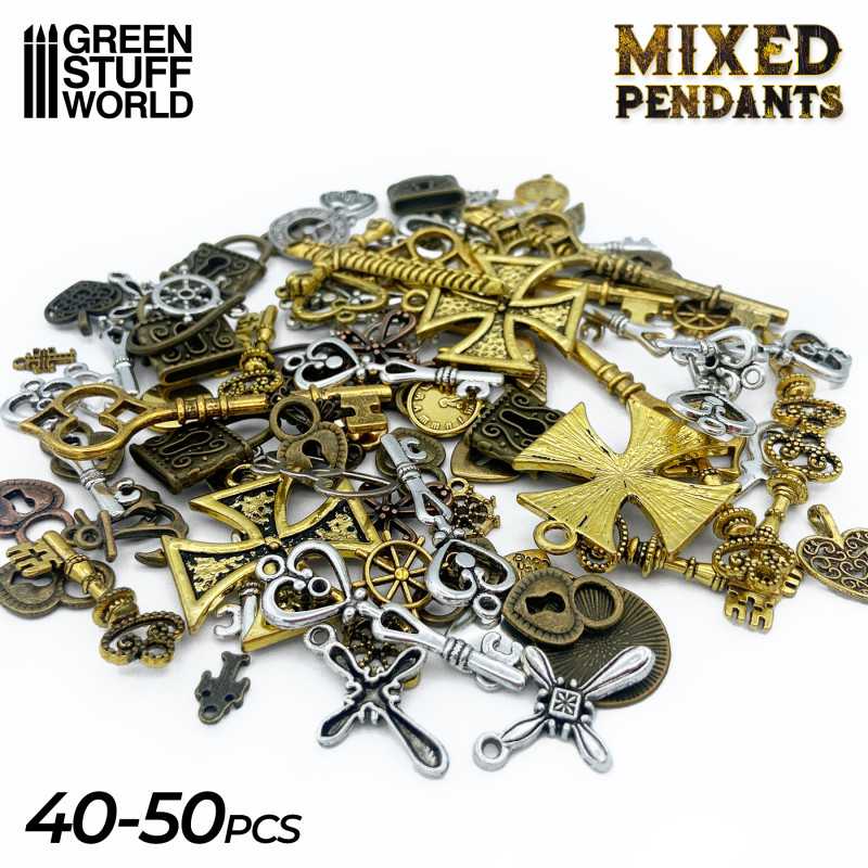 GREEN STUFF WORLD SteamPunk Mixed Pendants Set - OUTLET