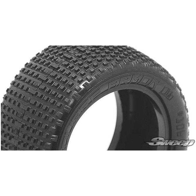 SWEEP SQUARE ARMOR Rear Yellow (Super Soft) 1/10 buggy tyres with Open cell inserts