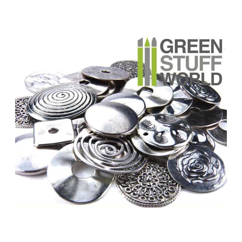 GREEN STUFF WORLD Flat Round LINKS Beads 85gr - LARGE