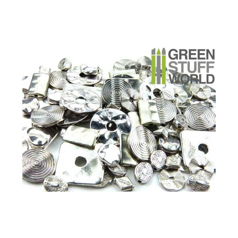 GREEN STUFF WORLD Flat Round LINKS Beads 85gr - SMALL