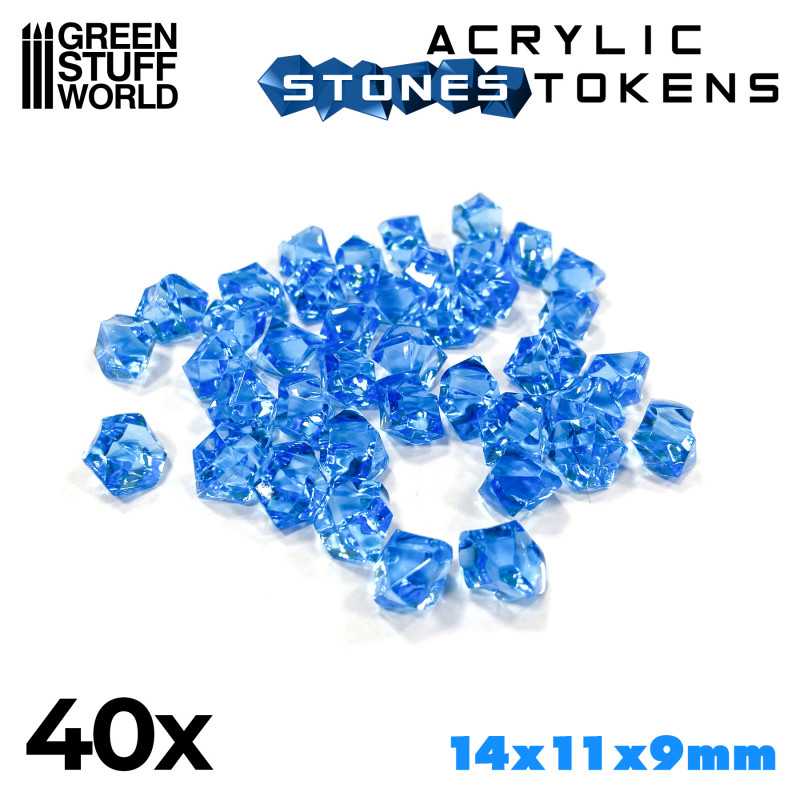 GREEN STUFF WORLD Tokens - Light Blue Stones