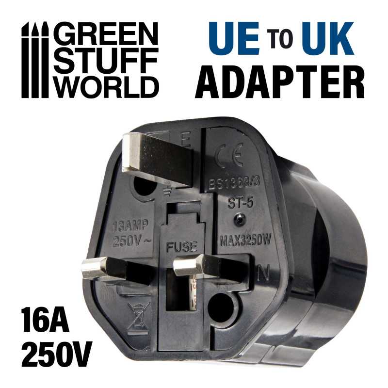 GREEN STUFF WORLD UE-UK plug adapter BLACK