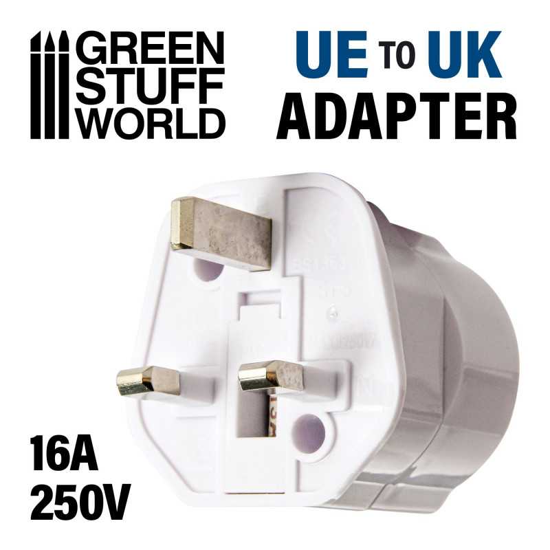 GREEN STUFF WORLD UE-UK plug adapter WHITE