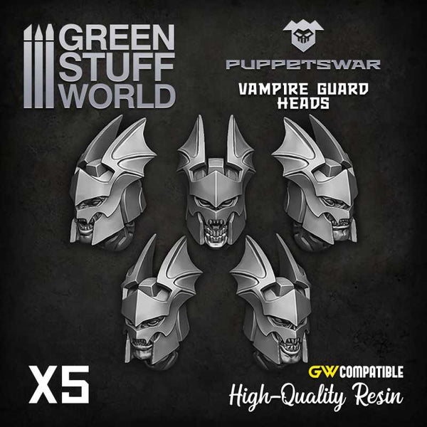 GREEN STUFF WORLD Puppetswar Vampire Guard Heads (5)