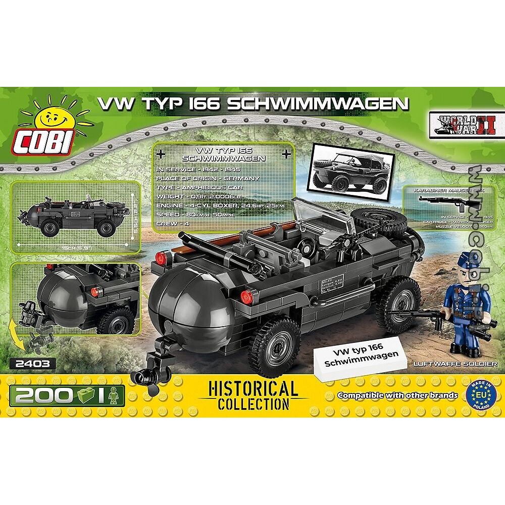 COBI World War II - VW Typ 166 Schwimmwagen (200 Pieces)