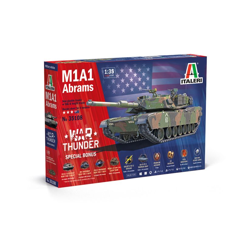 ITALERI 1/35 M1A1 Abrams (Includes Australian Decals)- War Thunder Series