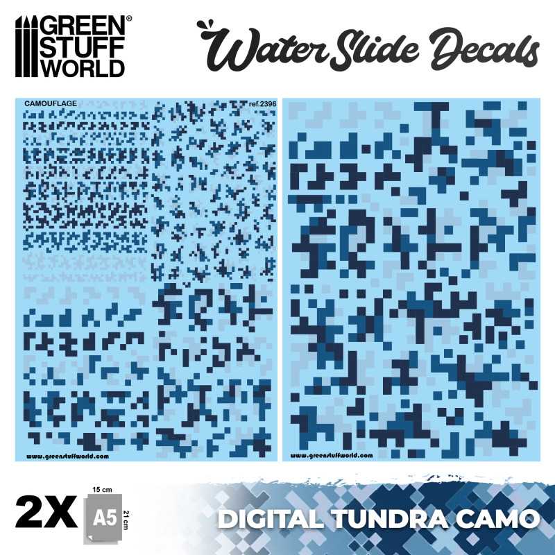 GREEN STUFF WORLD Waterslide Decals - Digital Tundra Camo