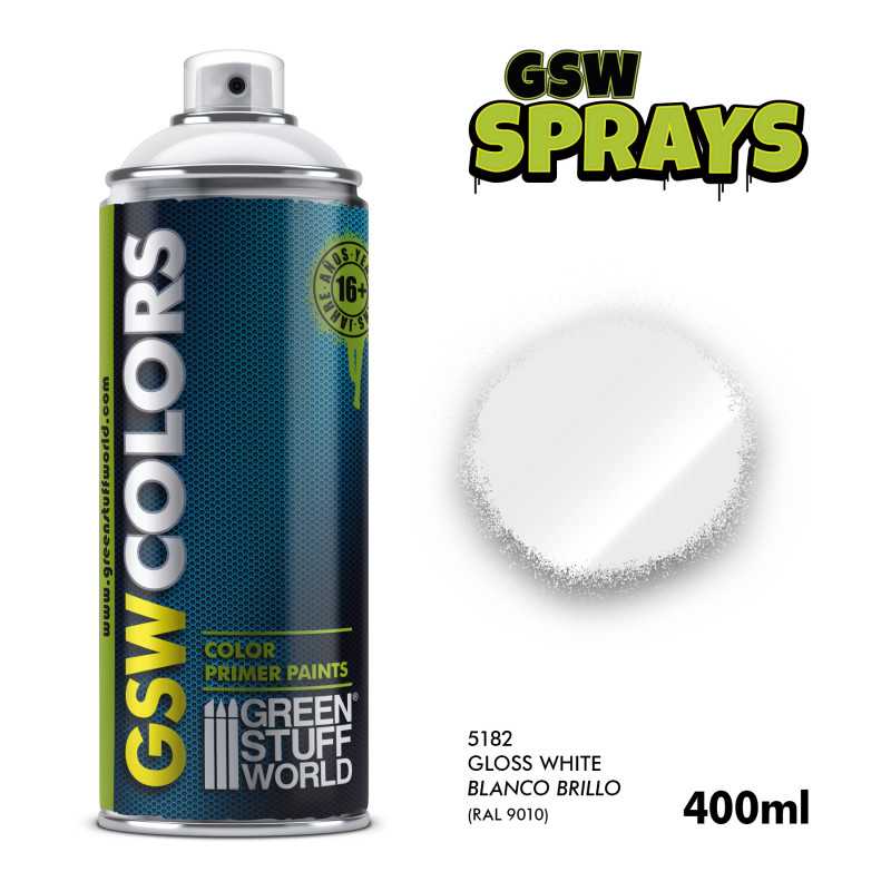 GREEN STUFF WORLD White Gloss Spray Paint 400ml