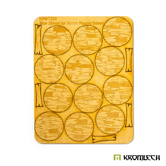 KROMLECH Wooden Planks 30mm Round Base Toppers
