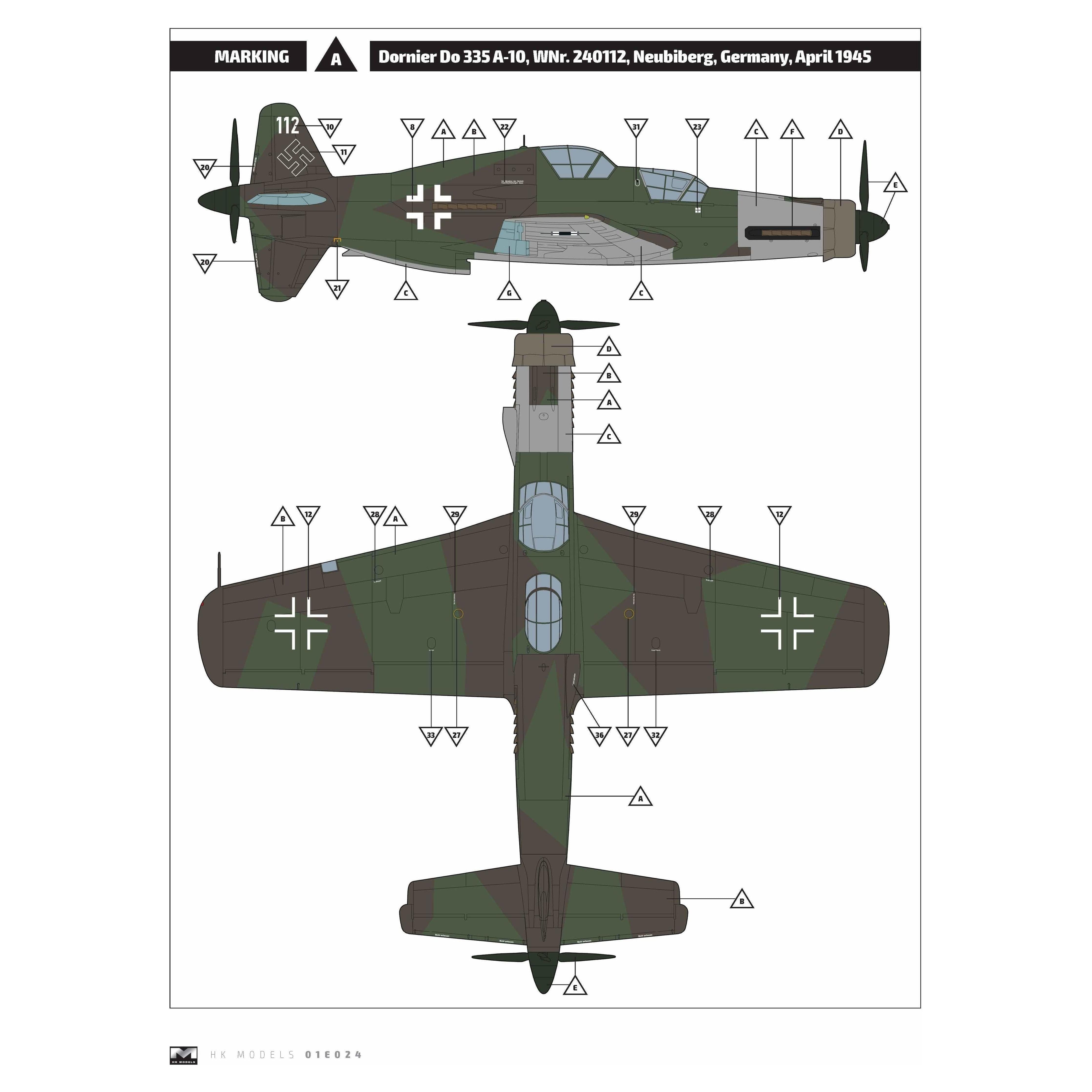 HONG KONG MODELS 1/32 Do335A-10 Trainer