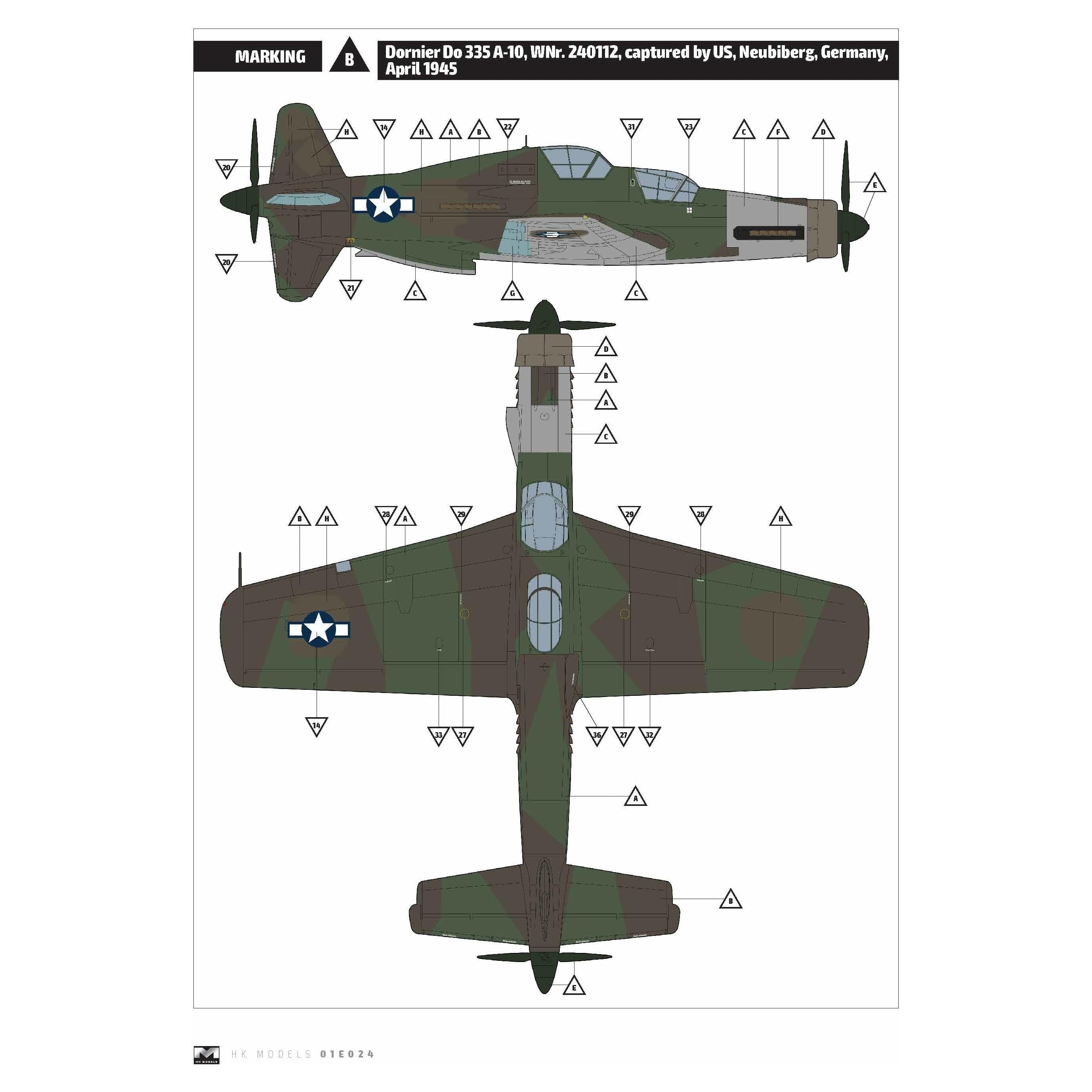 HONG KONG MODELS 1/32 Do335A-10 Trainer