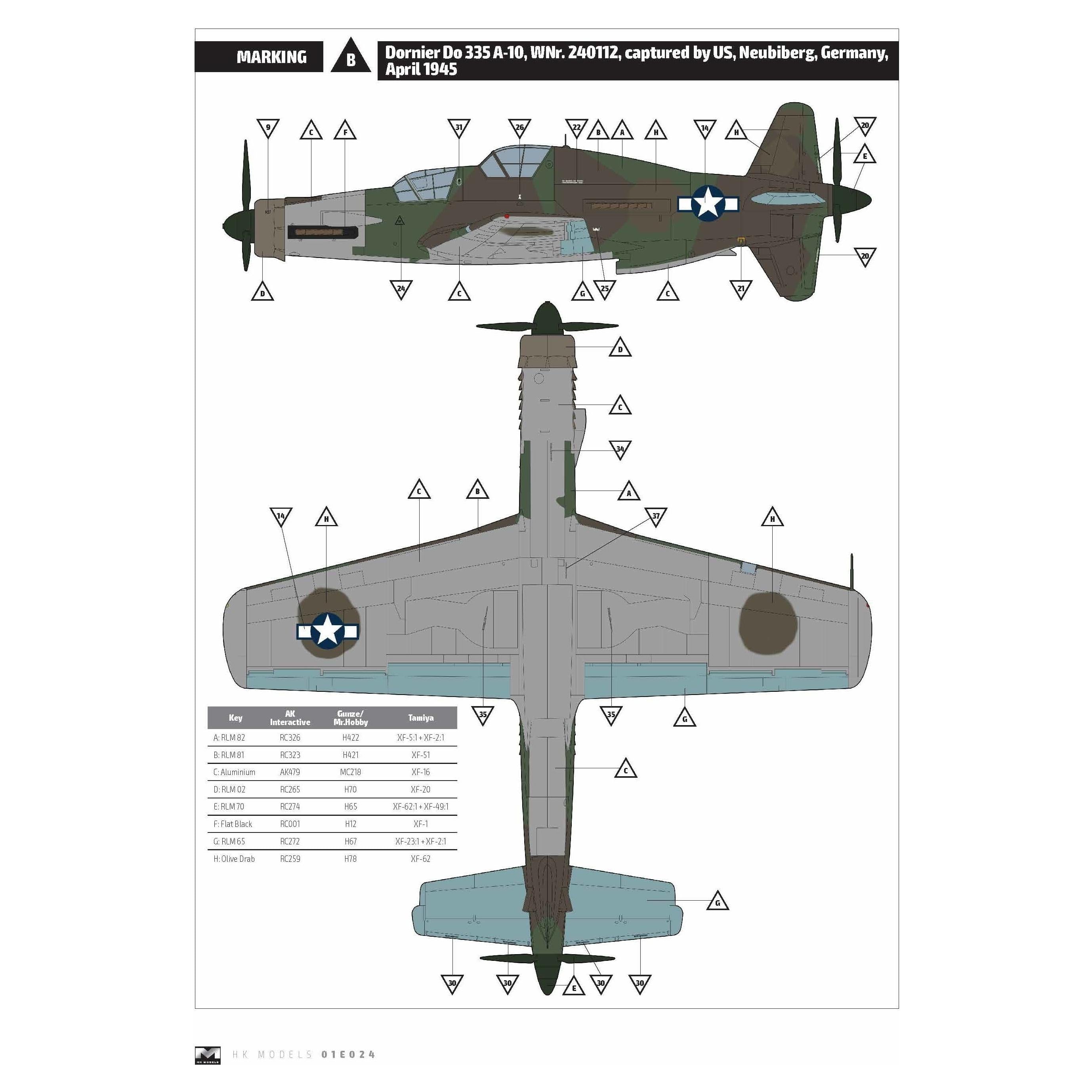 HONG KONG MODELS 1/32 Do335A-10 Trainer