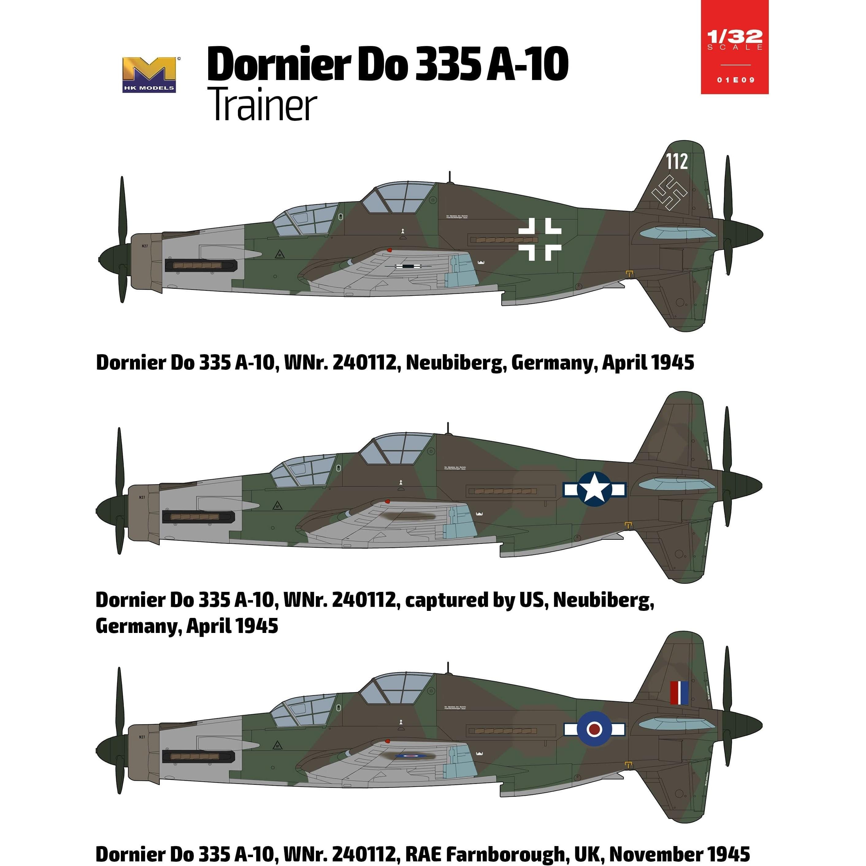 HONG KONG MODELS 1/32 Do335A-10 Trainer