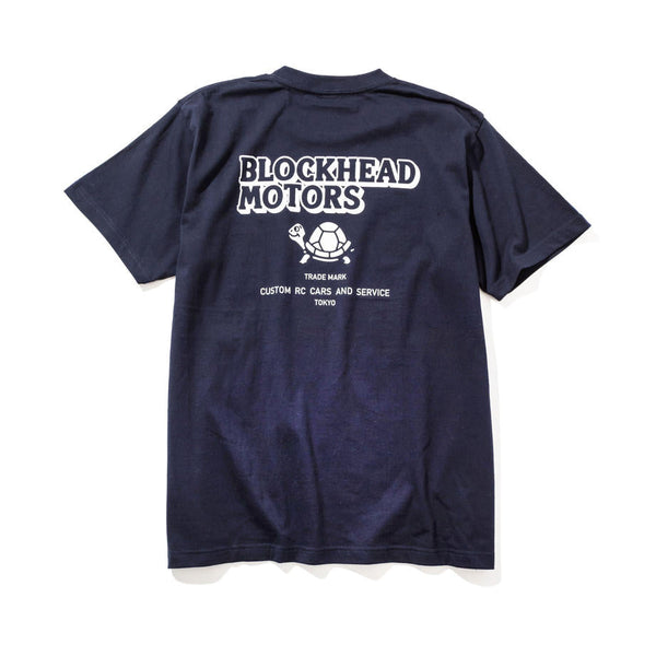 BLOCKHEAD MOTORS Standard T-Shirt/Navy Size XL