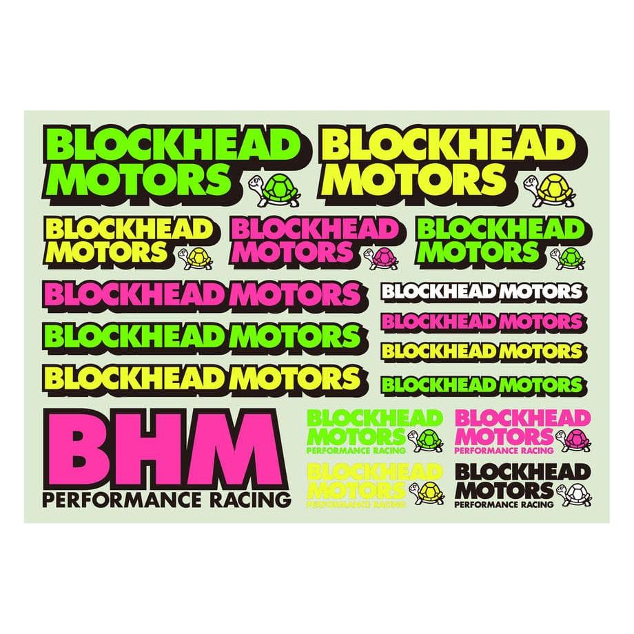 BLOCKHEAD MOTORS Gothic Logo (Fluorescent Color) Decal Shee