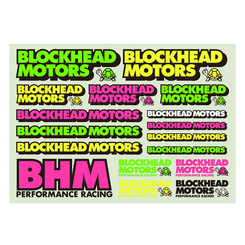 BLOCKHEAD MOTORS Gothic Logo (Fluorescent Color) Decal Shee