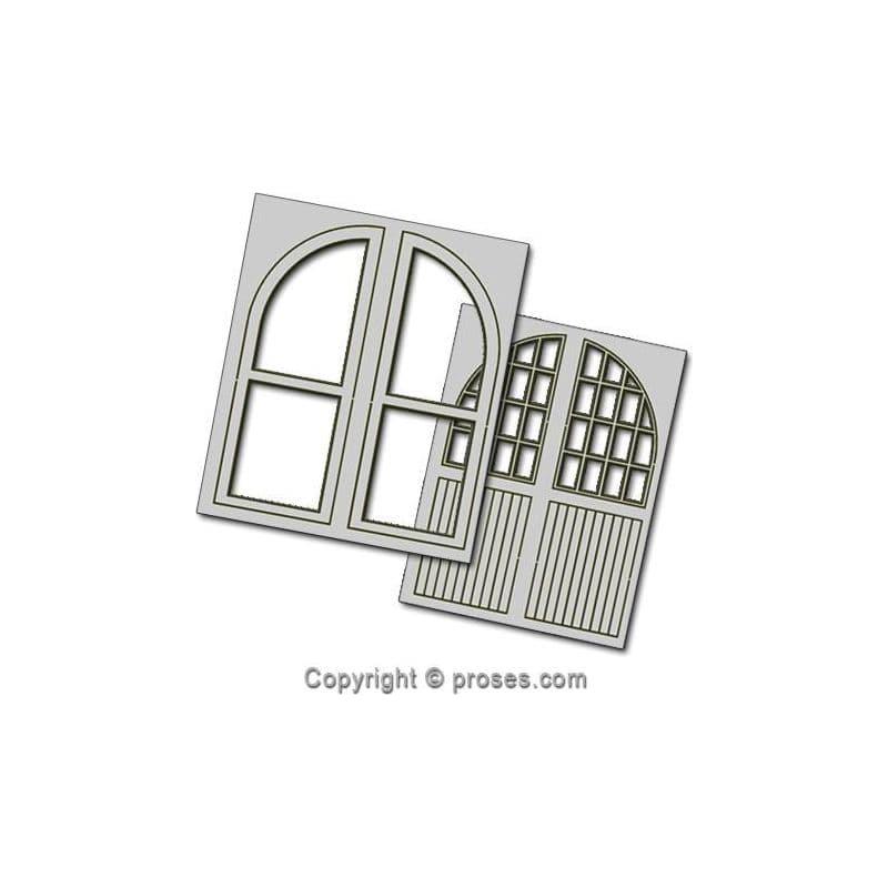 PROSES 4 pcs 50x64mm Double Unit Loco Depot Doors HO/OO