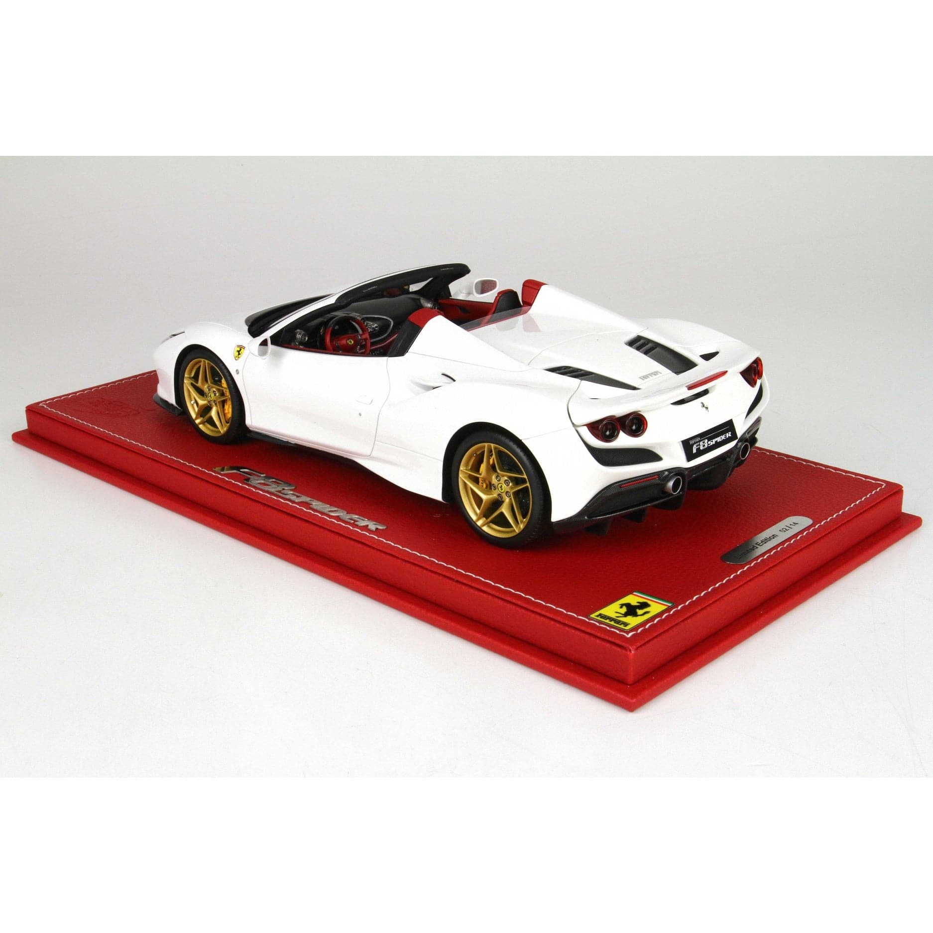 BBR 1/18 Ferrari F8 Tribute Spider White Red Interior