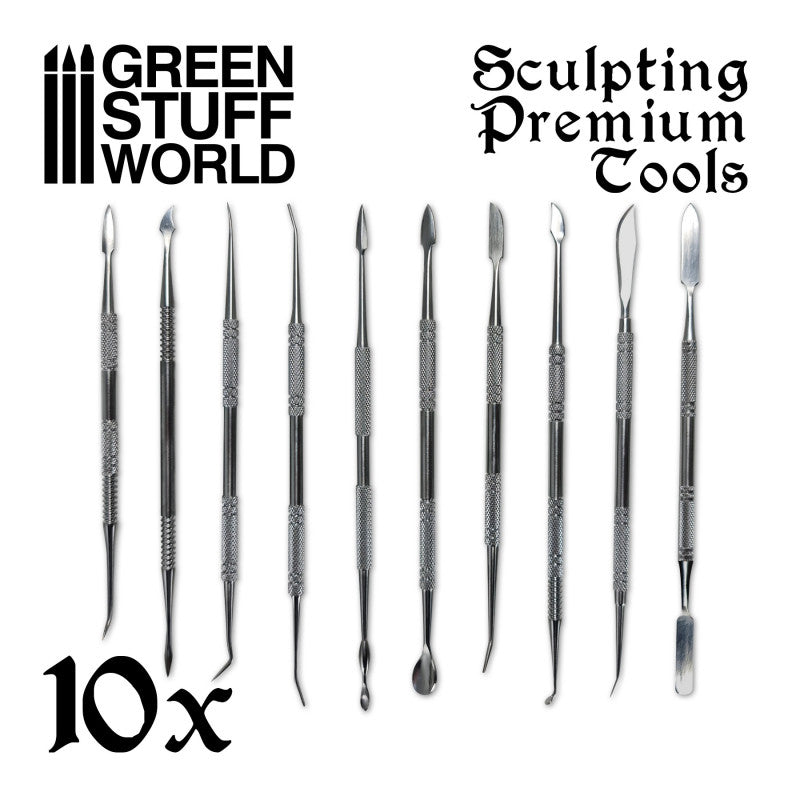 GREEN STUFF WORLD Professional Sculpting Tools with Case (10 Pieces)