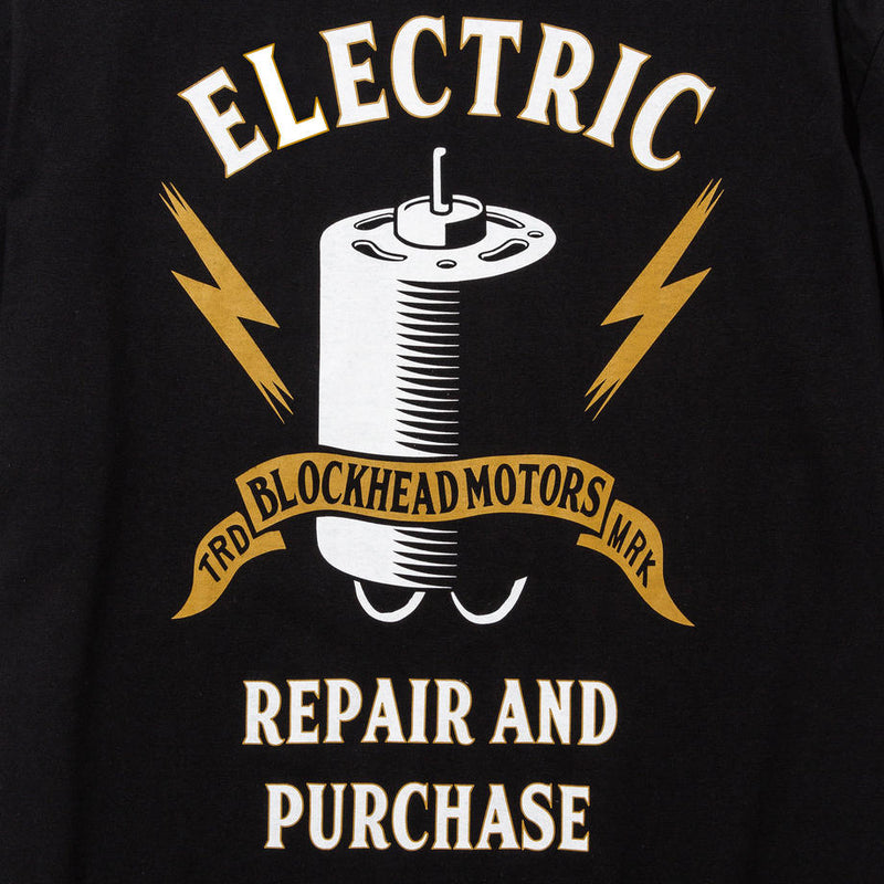 BLOCKHEAD MOTORS Electric Motor T-Shirt (Black) - S