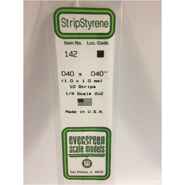 EVERGREEN 142 White Styrene Strip .040 x .040 (10)