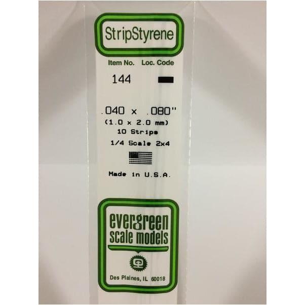 EVERGREEN 144 White Styrene Strip .040 x .080 (10)