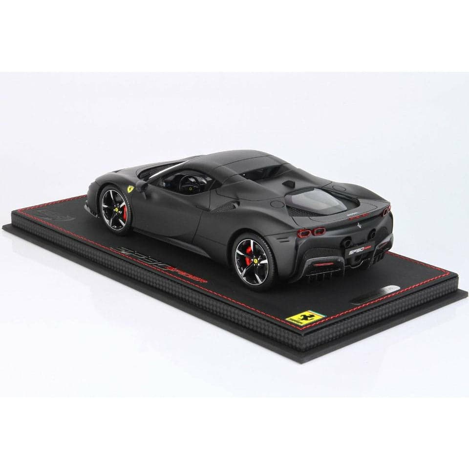 BBR 1/18 Ferrari SF90 Spider Closed Roof Matt Black