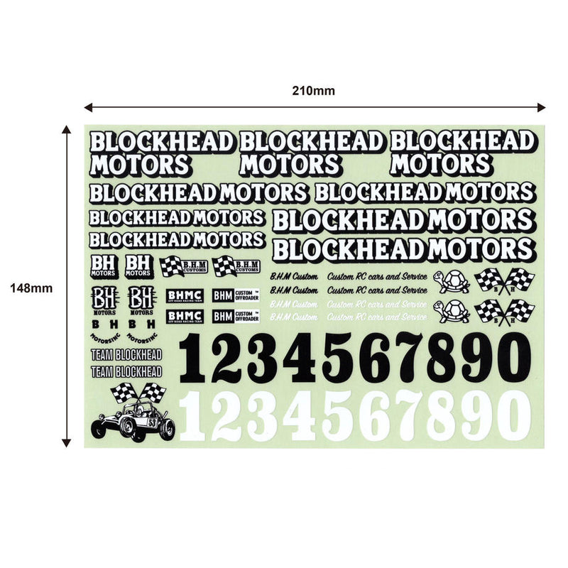 BLOCKHEAD MOTORS Original Decal Sheet Ver.3
