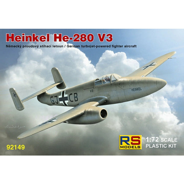 RS MODELS 1/72 Heinkel He-280 with HeS Engine (3 Decal v. for Luftwaffe)