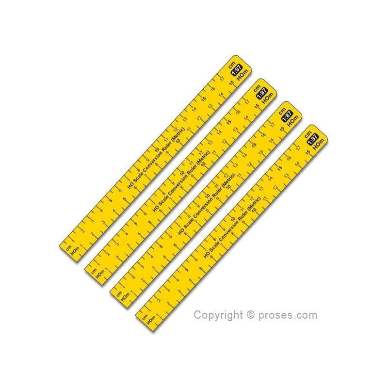 PROSES 1/87 Scale Conversion Ruler (Metric) HO