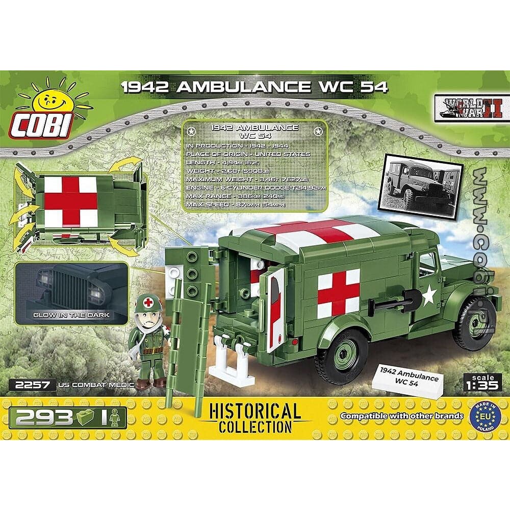 COBI World War II - Dodge WC-54 Ambulance (293 Pieces)