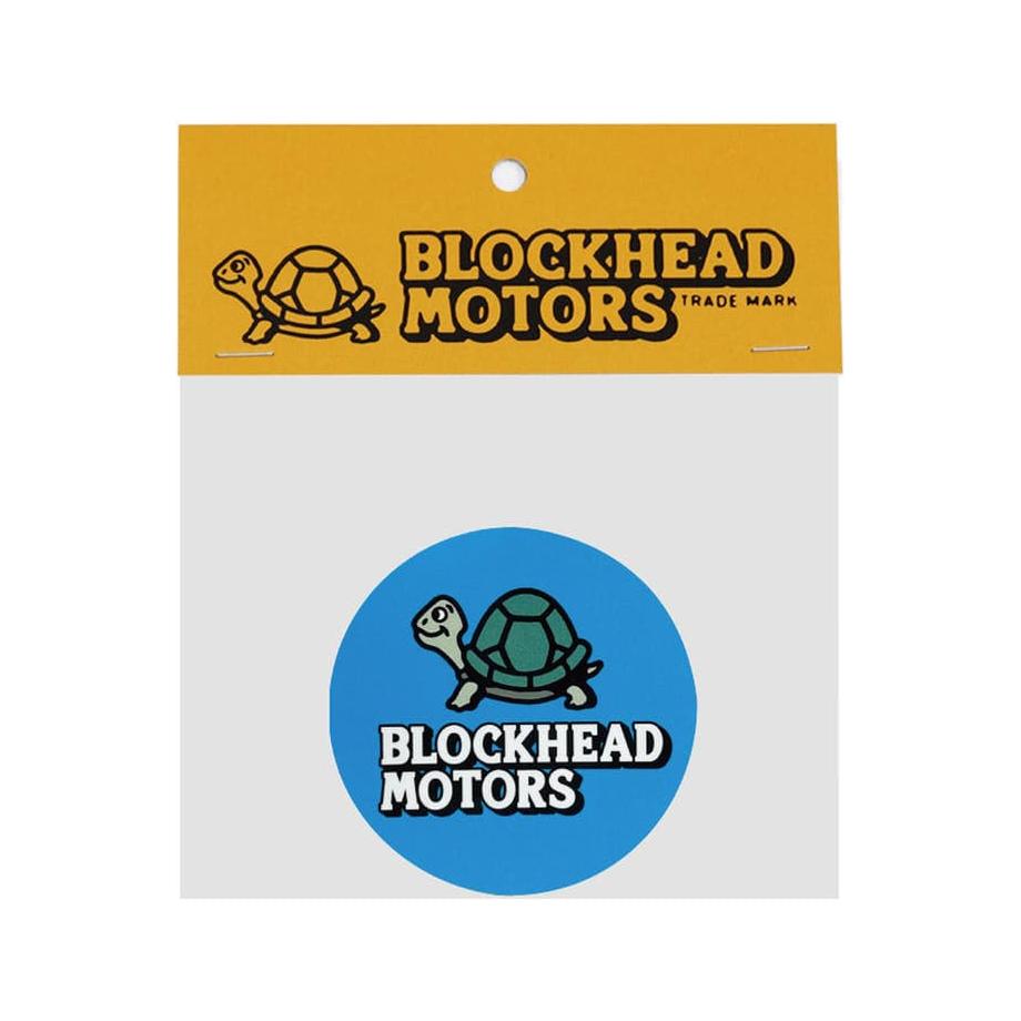 BLOCKHEAD MOTORS Round Sticker/Blue