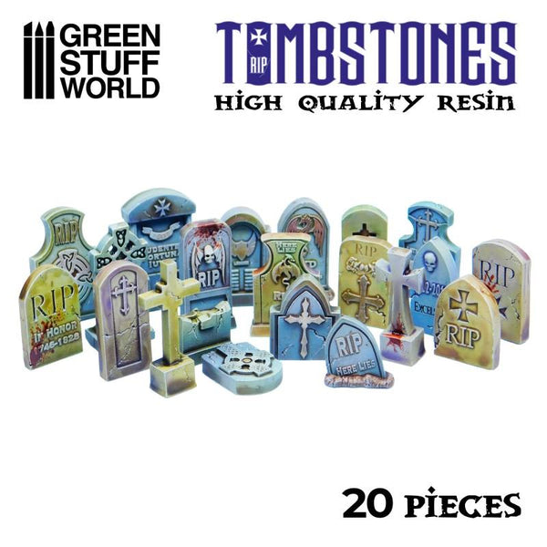GREEN STUFF WORLD 20x Gravestones Resin Set