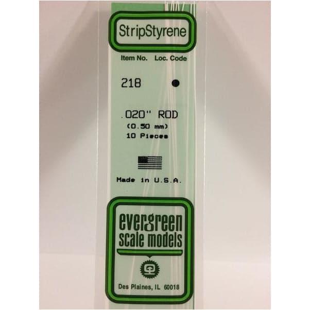 EVERGREEN 218 35cm Plastic Rod .020 (10)