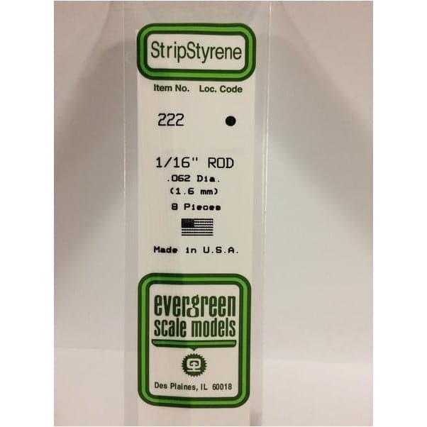 EVERGREEN 222 35cm Plastic Rod .062 (8)