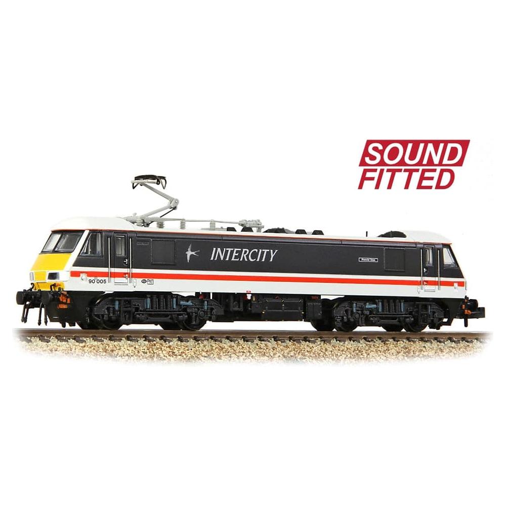 GRAHAM FARISH N Class 90/0 90005 'Financial Times' BR InterCity (Swallow) DCC Sound Fitted