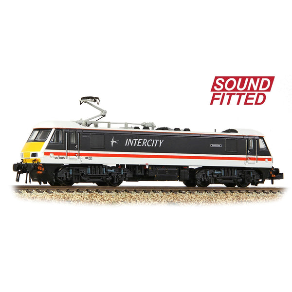GRAHAM FARISH N Class 90/0 90005 'Financial Times' BR InterCity (Swallow) DCC Sound Fitted