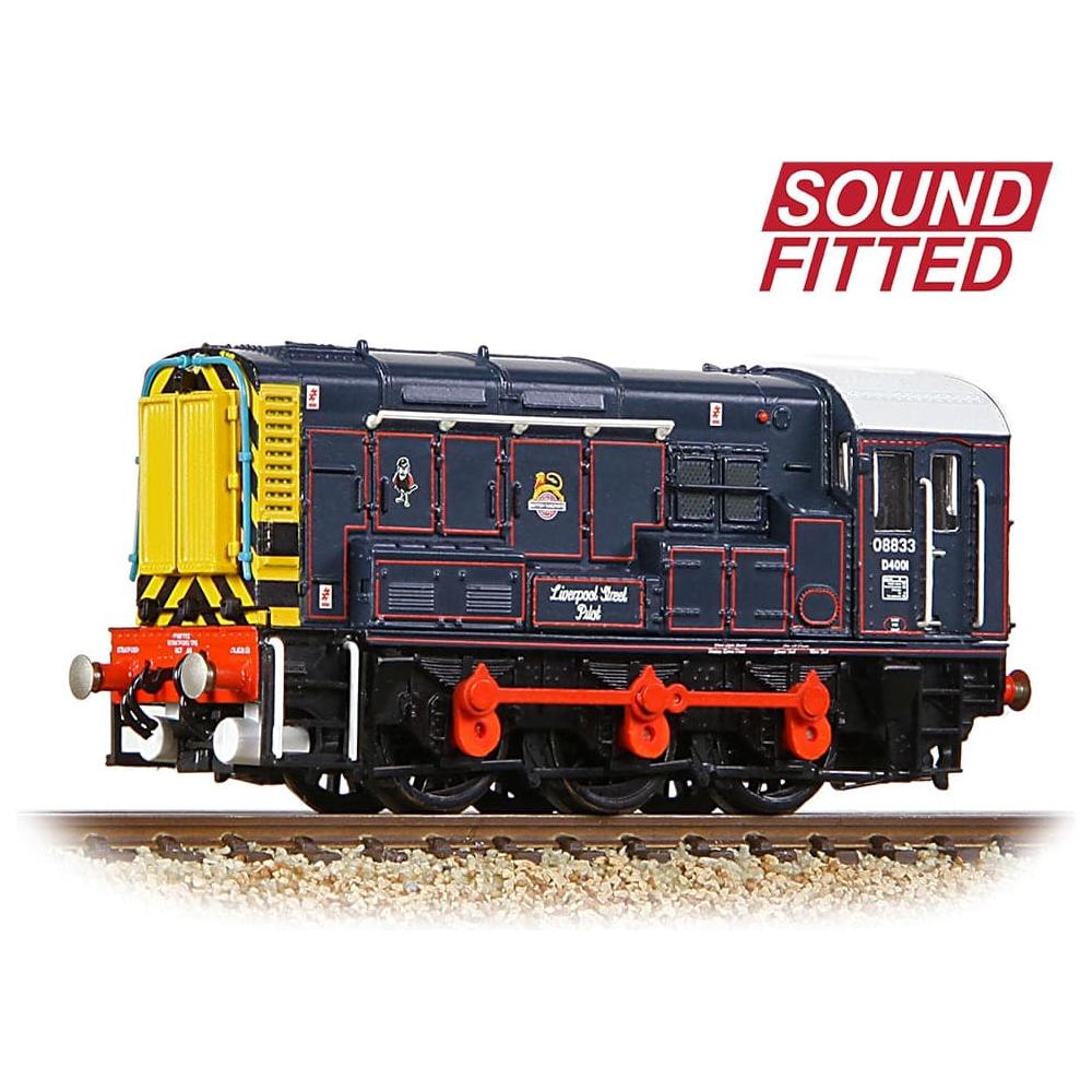 GRAHAM FARISH N Class 08 08833 'Liverpool Street Pilot' BR/GER Lined Blue (Early Emblem) DCC Sound Fitted