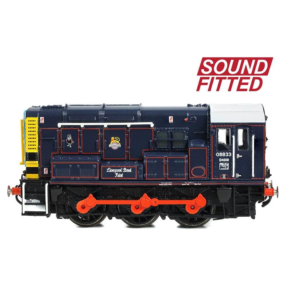 GRAHAM FARISH N Class 08 08833 'Liverpool Street Pilot' BR/GER Lined Blue (Early Emblem) DCC Sound Fitted