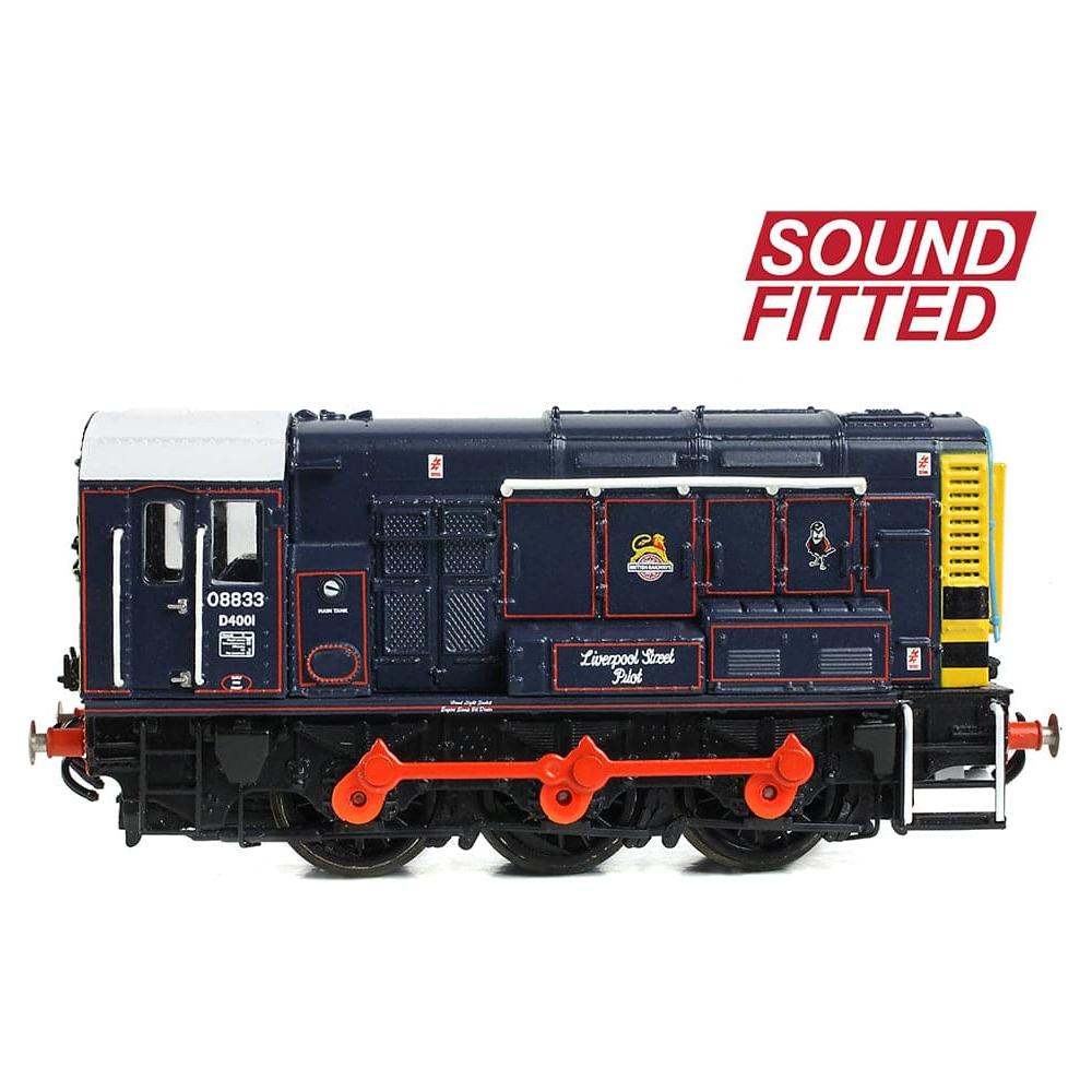 GRAHAM FARISH N Class 08 08833 'Liverpool Street Pilot' BR/GER Lined Blue (Early Emblem) DCC Sound Fitted