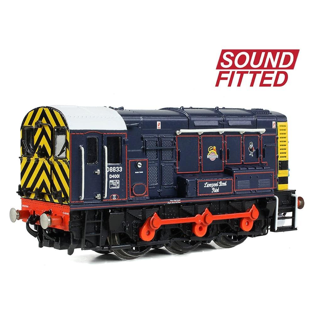 GRAHAM FARISH N Class 08 08833 'Liverpool Street Pilot' BR/GER Lined Blue (Early Emblem) DCC Sound Fitted