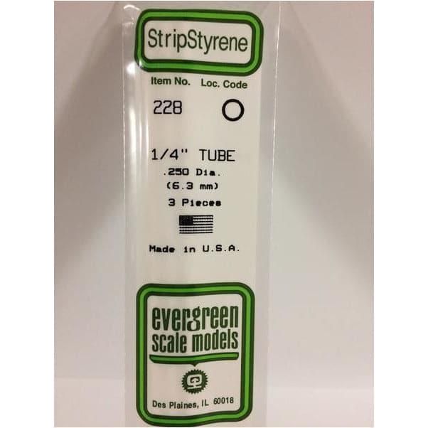 EVERGREEN 228 35cm White Plastic Tube .250 (3)