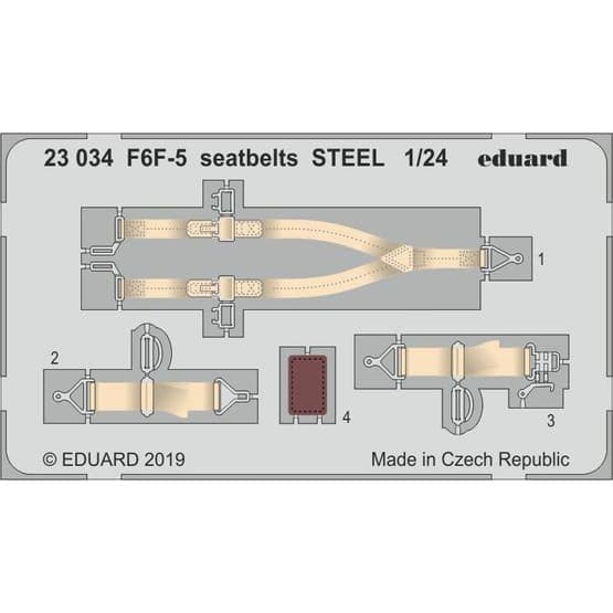 EDUARD 23034 1/24 F6F-5 Seatbelts Steel Photo-Etch Set (Airfix)