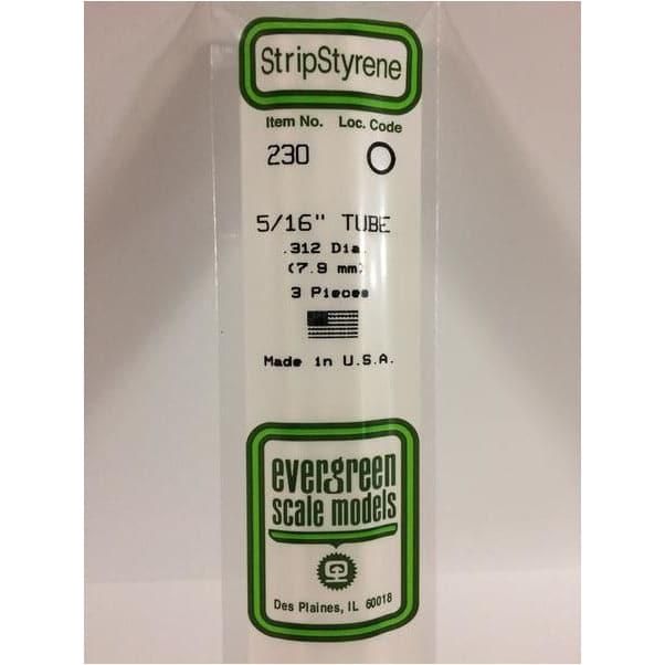 EVERGREEN 230 35cm White Plastic Tube .312 (3)