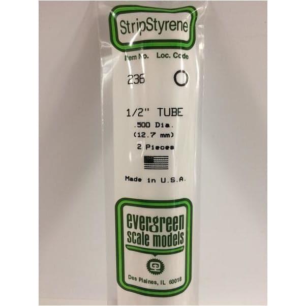 EVERGREEN 236 35cm White Plastic Tube .500 (2)