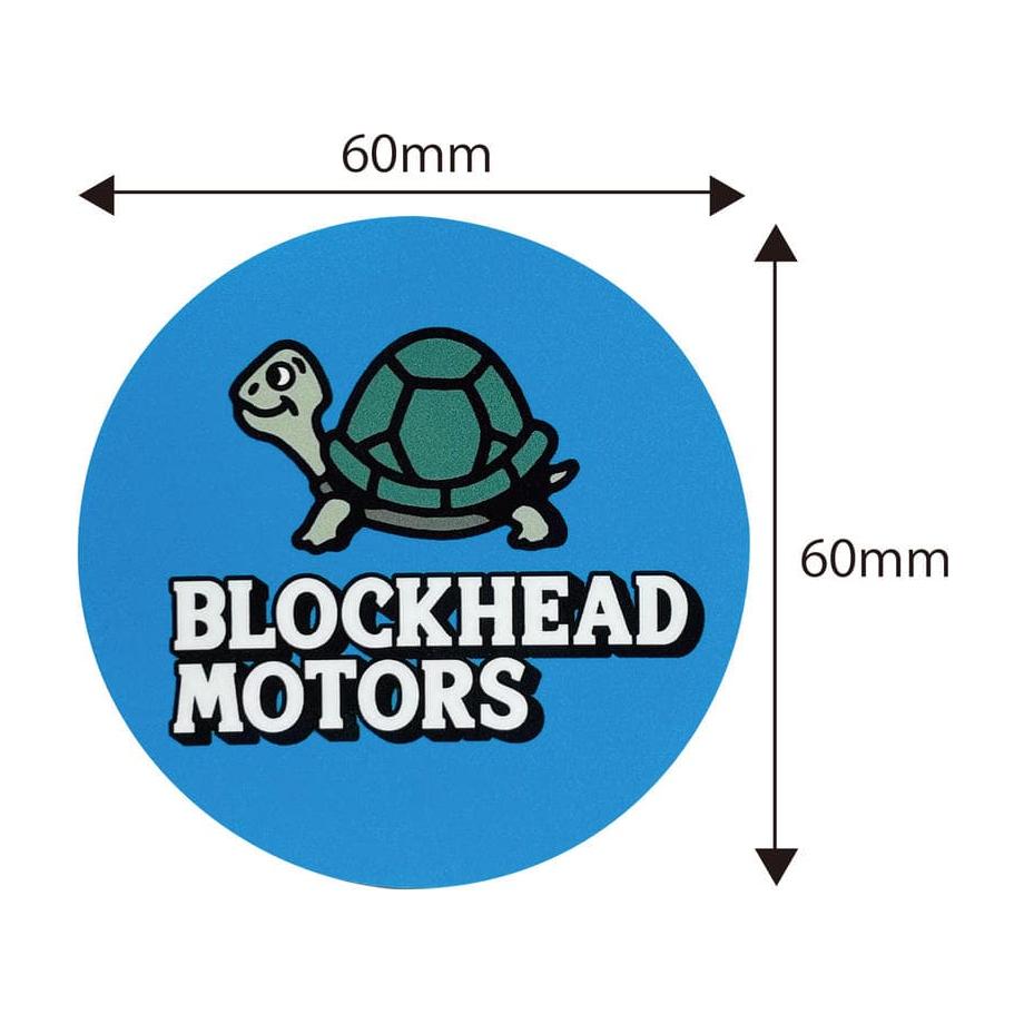 BLOCKHEAD MOTORS Round Sticker/Blue