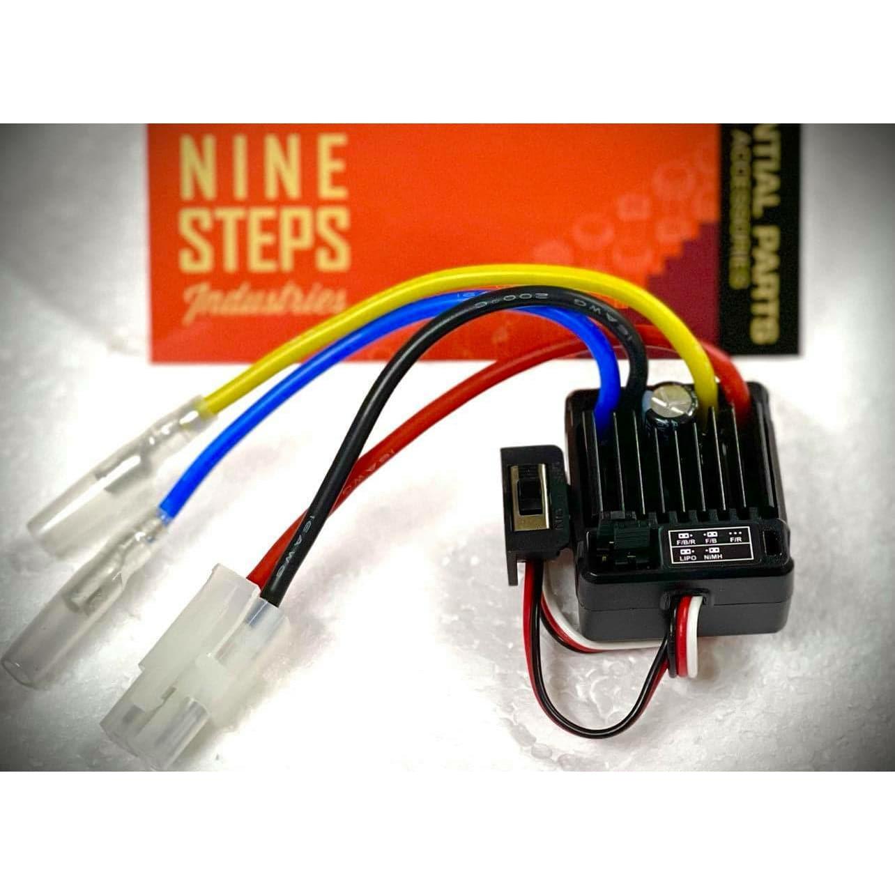 NINESTEPS Brushed WP 60amp ESC with Tamiya battery plug and bullet motor connectors