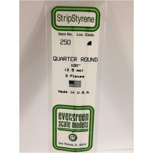 EVERGREEN 250 35cm Plastic Quarter Round .100 (3)