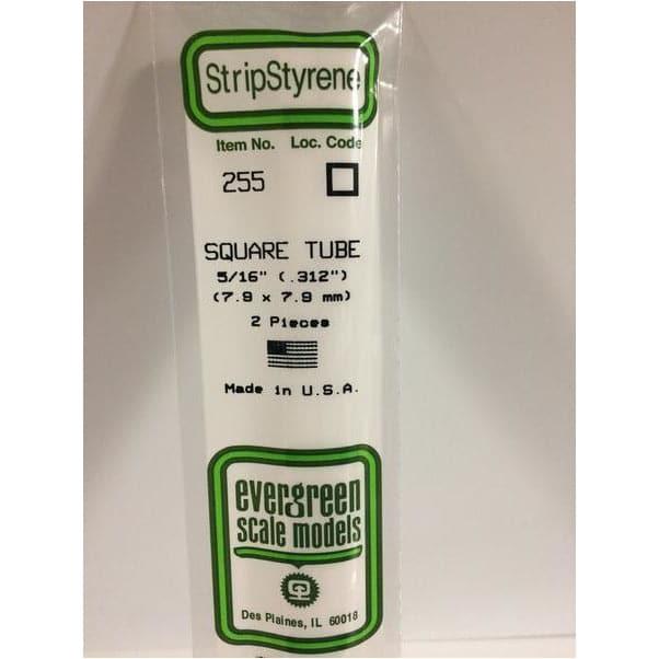 EVERGREEN 255 35cm Plastic SquareTubing .312 (2)