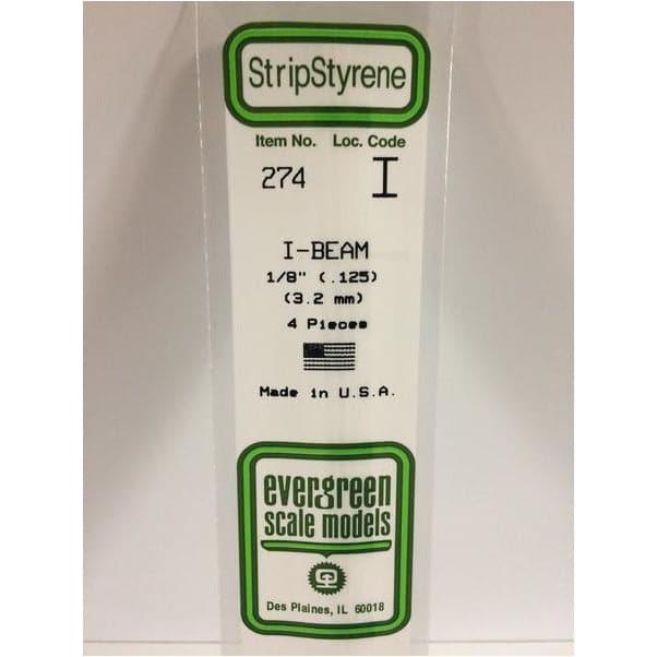 EVERGREEN 274 35cm Plastic I-Beam .125 (4)